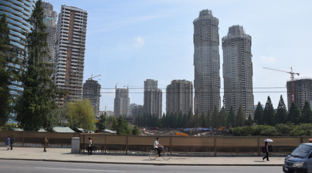 Nieuwbouw in Pyongyang